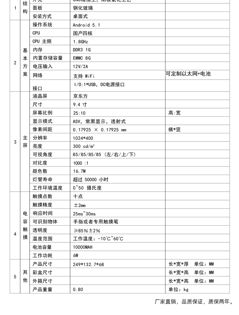 9.4寸条屏双面液晶电子桌牌_08